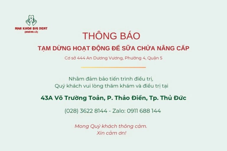 Thông báo tạm ngưng hoạt động