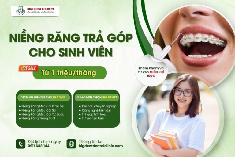 niềng răng trả góp cho sinh viên
