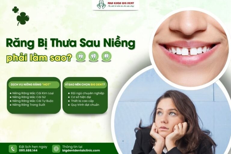 răng bị thưa sau khi niềng