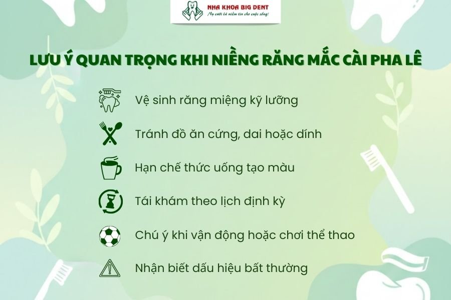 Lưu ý khi niềng răng mắc cài pha lê.