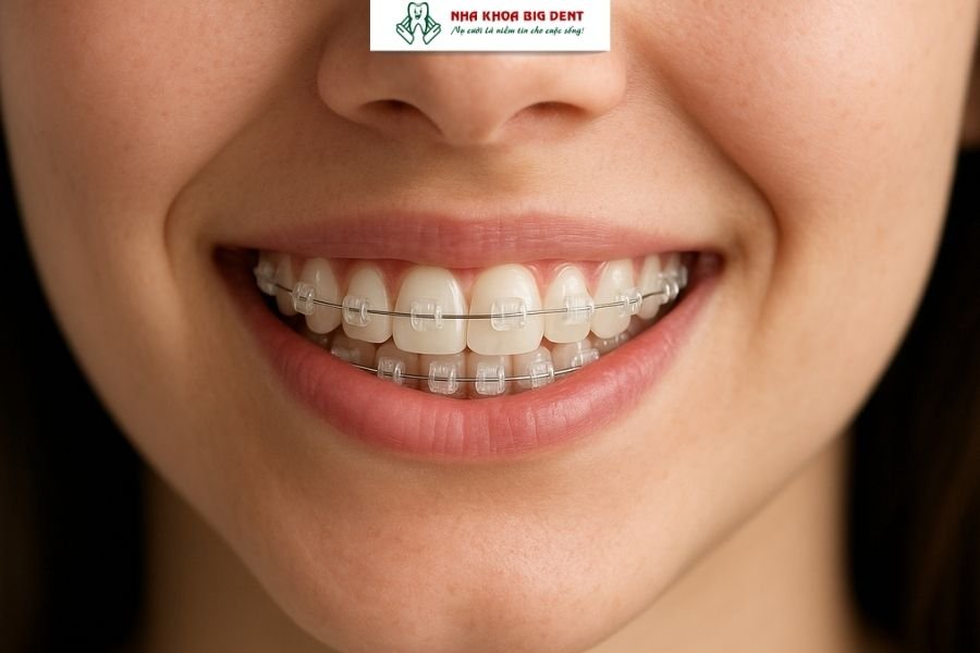 niềng răng mắc cài pha lê