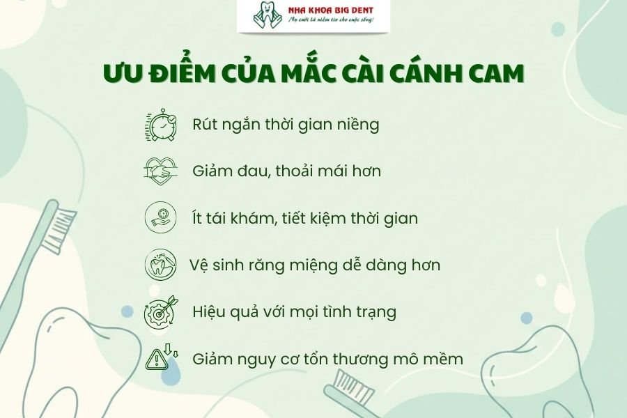 Ưu điểm của mắc cài cánh cam.