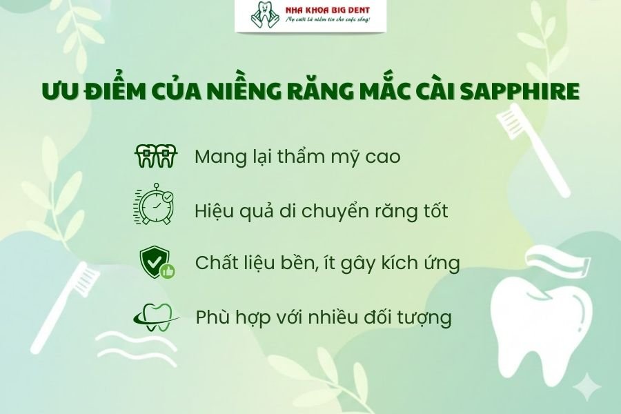 Ưu điểm khi niềng răng mắc cài sapphire.