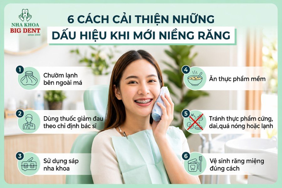 những dấu hiệu khi mới niềng răng