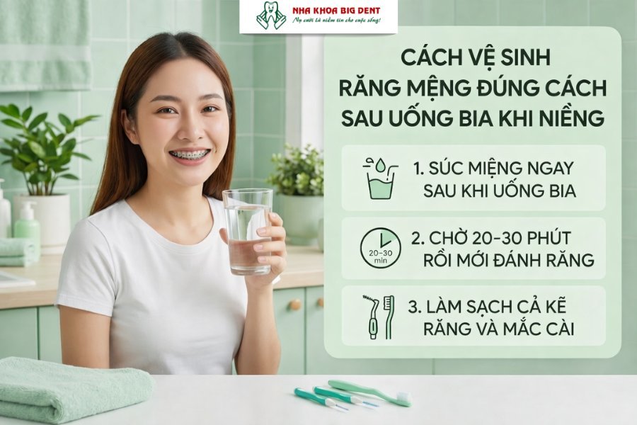 niềng răng có uống bia được không