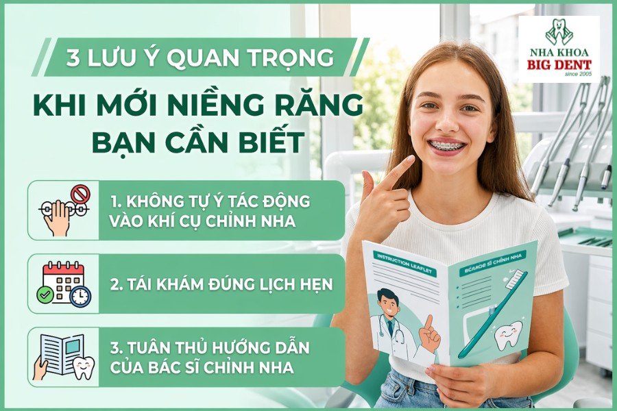 những dấu hiệu khi mới niềng răng
