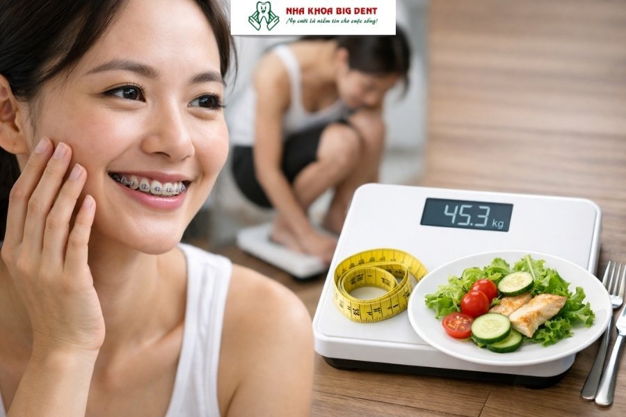 niềng răng có sụt cân không