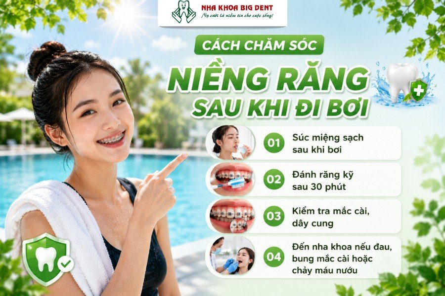 niềng răng có đi bơi được không