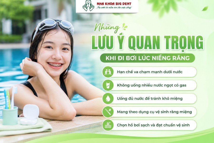 niềng răng có đi bơi được không