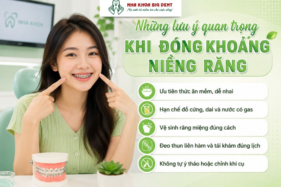 đóng khoảng trong niềng răng