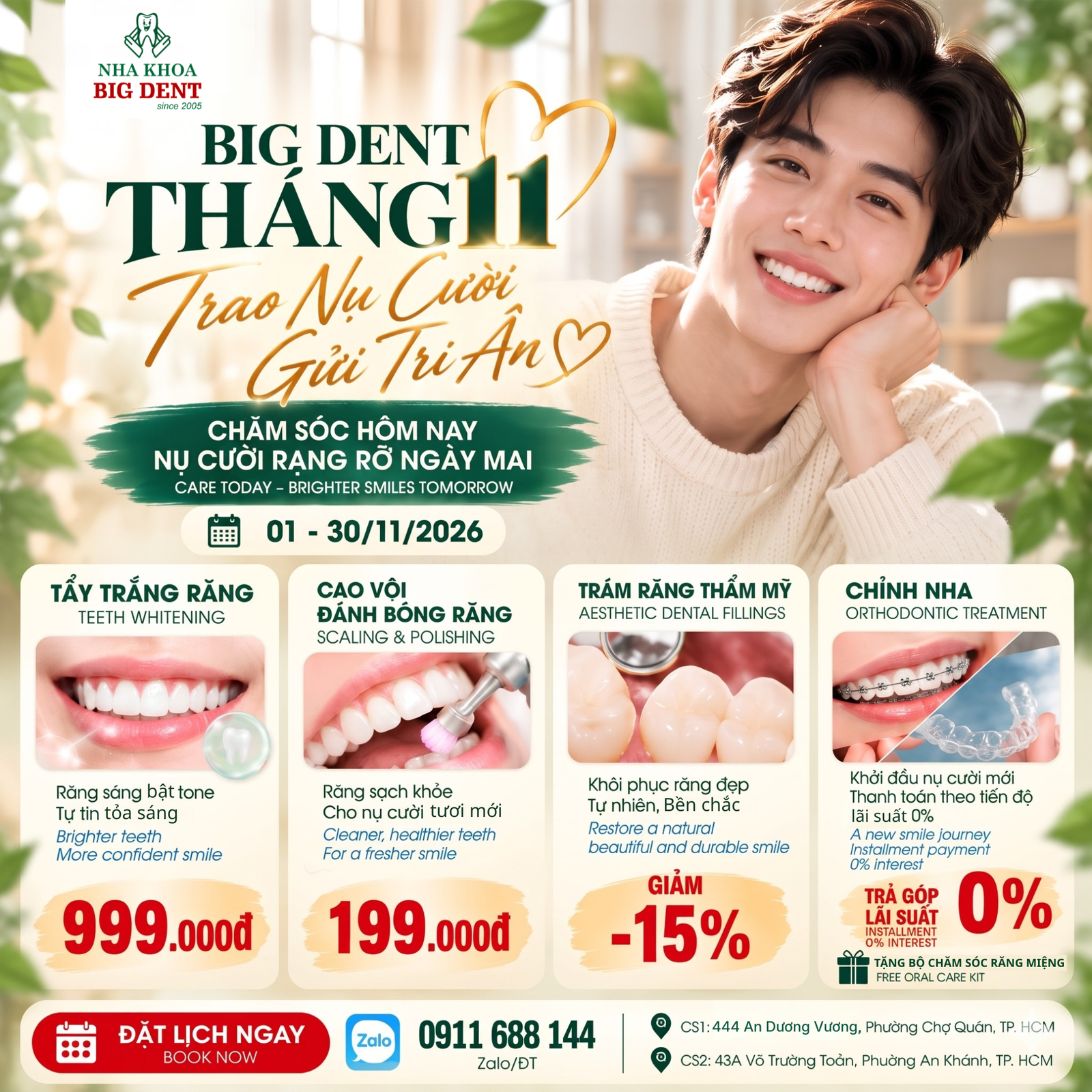 ưu đãi nha khoa tháng 11